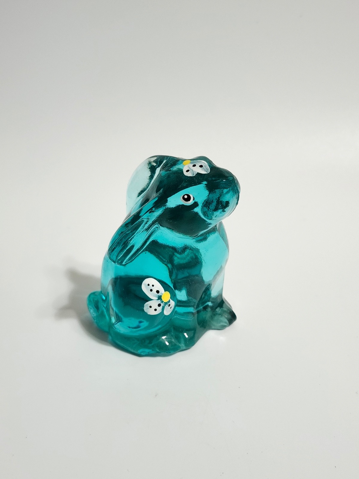 Fenton hand painted robins egg blue mini bunny