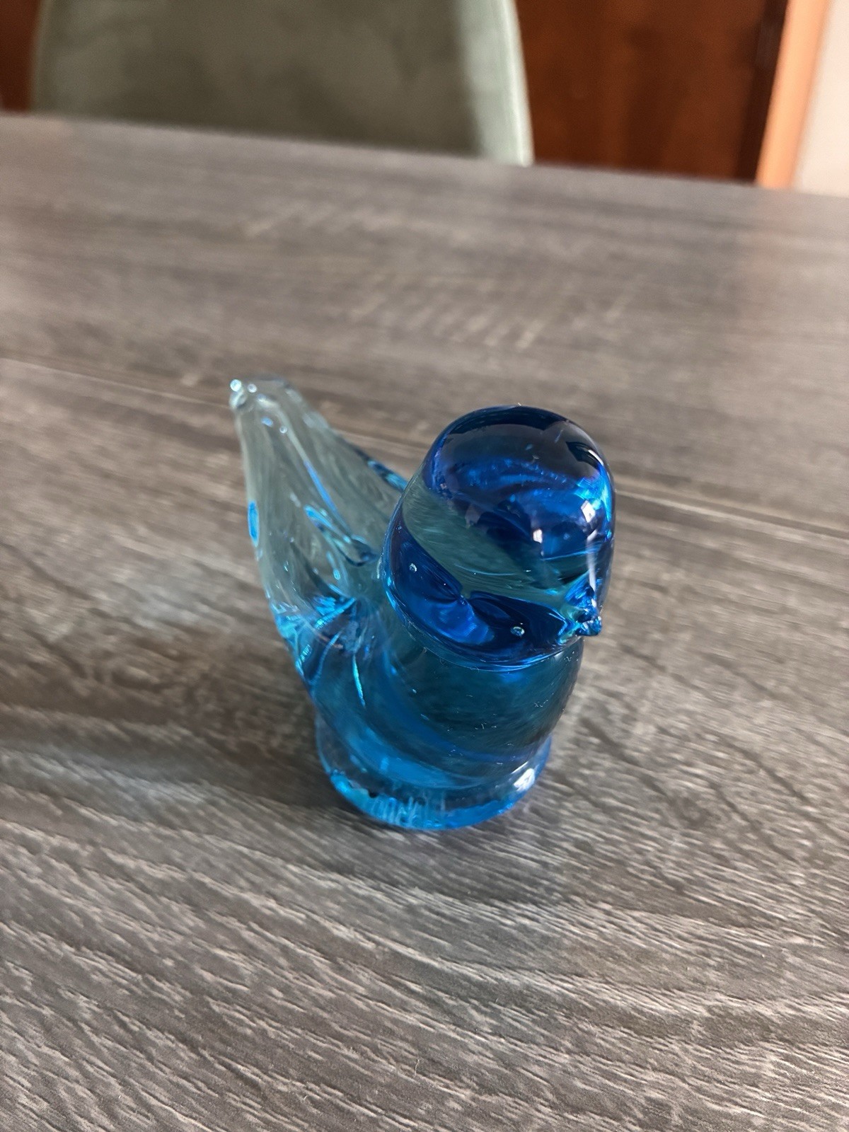 Vtg Ron Ray 1991 Signed Glass Blue Bird Of Happiness 4” Figurine