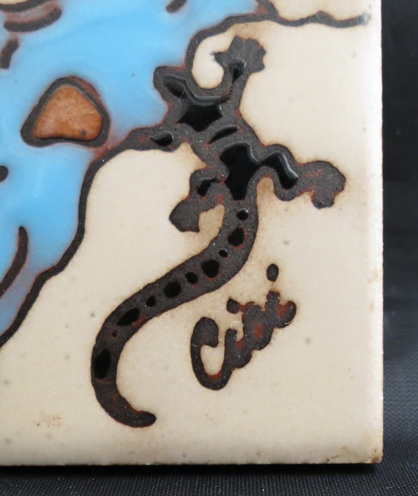 Vintage Earthtones Southwest Desert Scene Ceramic Tile Trivet 6×6″ Signed 1990