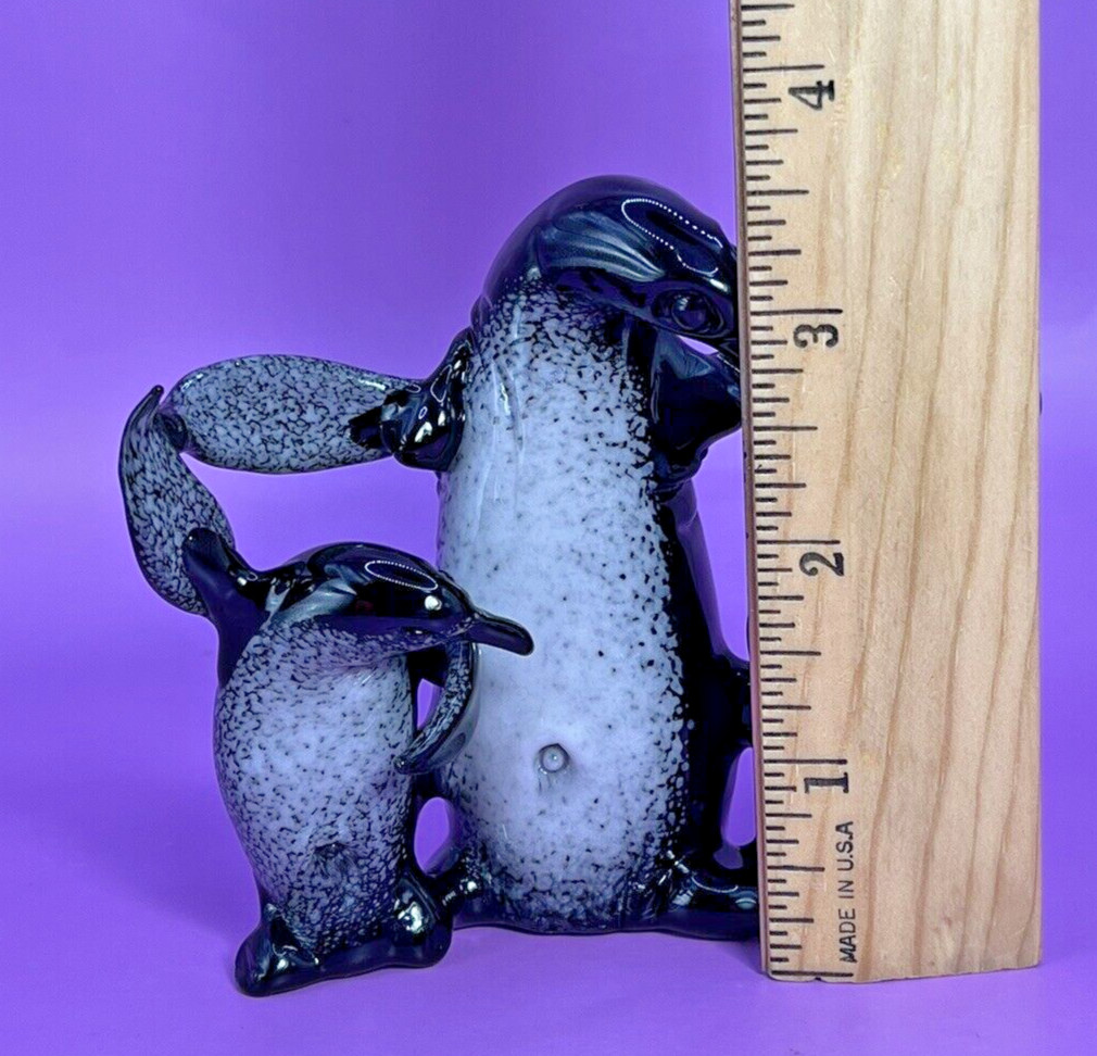 PAUL J. LABRIE Glass Studio Penguin Family Bird SCULPTURE Figurine ~SIGNED