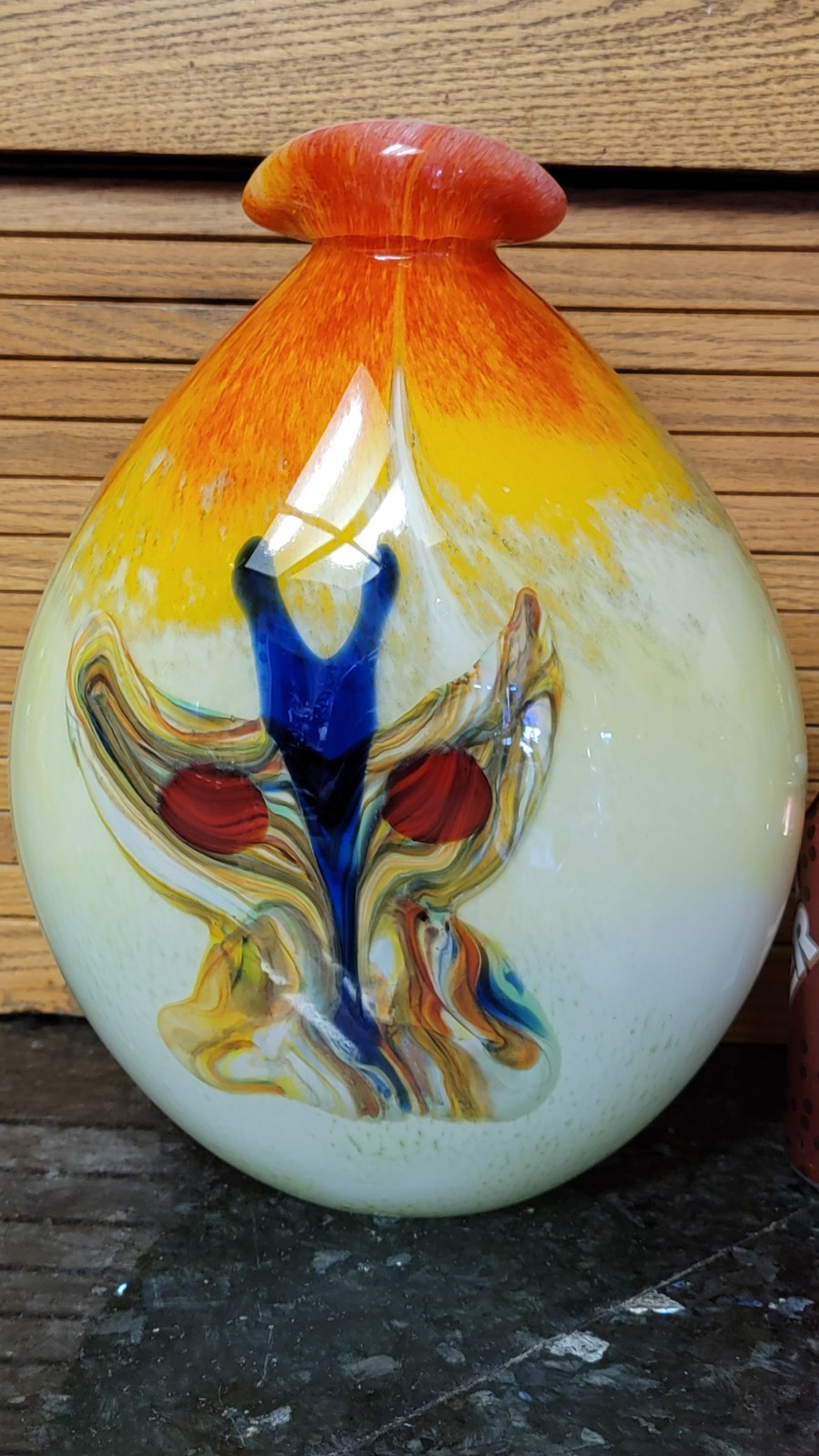8 lbs Glass HANDMADE Vase/ Decanter UNIQUE Butterflies From Murano, Italy BEAUTY