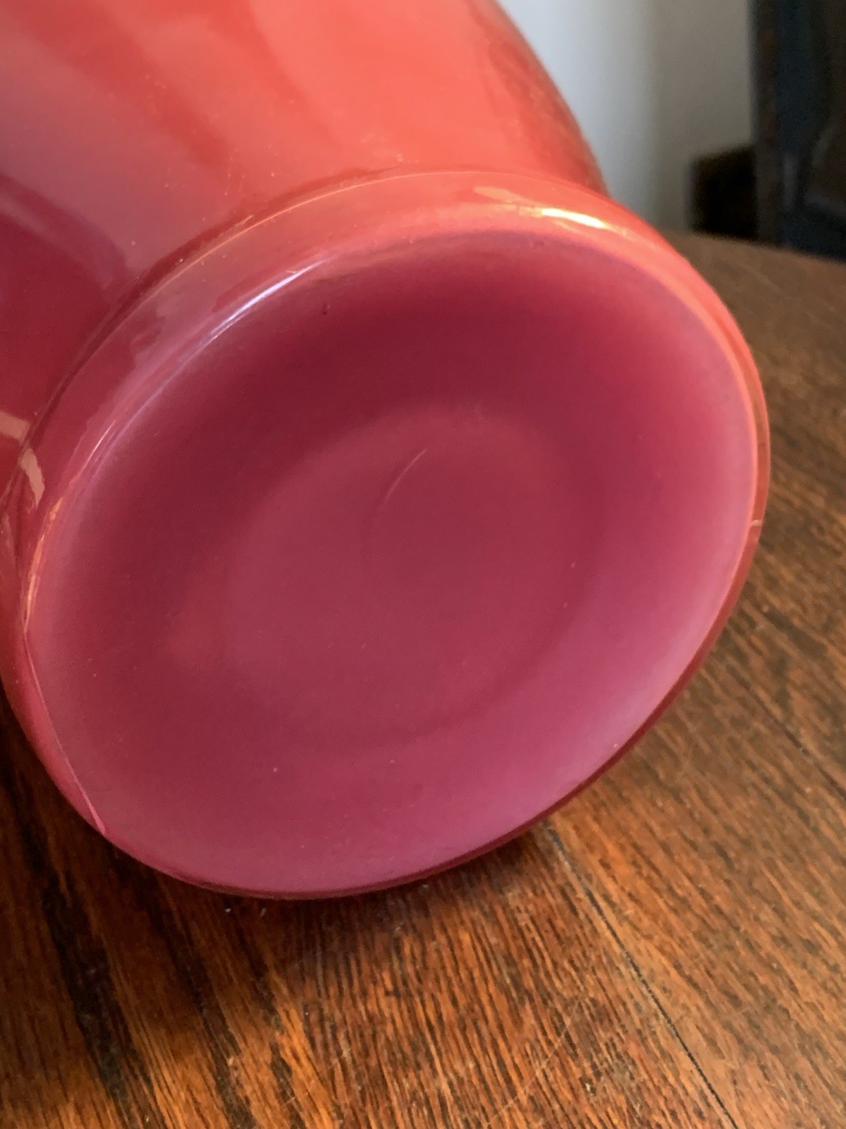 Vtg 1970’s Retro HAEGER Large 16” TableTop Floor Vase Dark Magenta Pink MCM