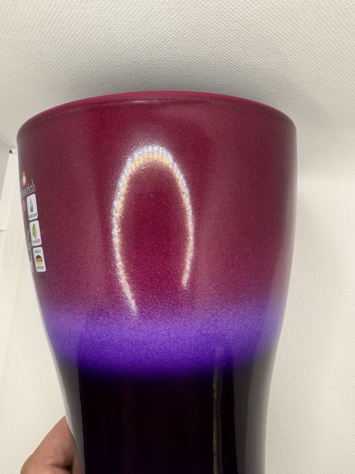 Scheurich Germany 620-15 Ceramic Orchid Pot Glossy Plum Purple Ombre Waterproof