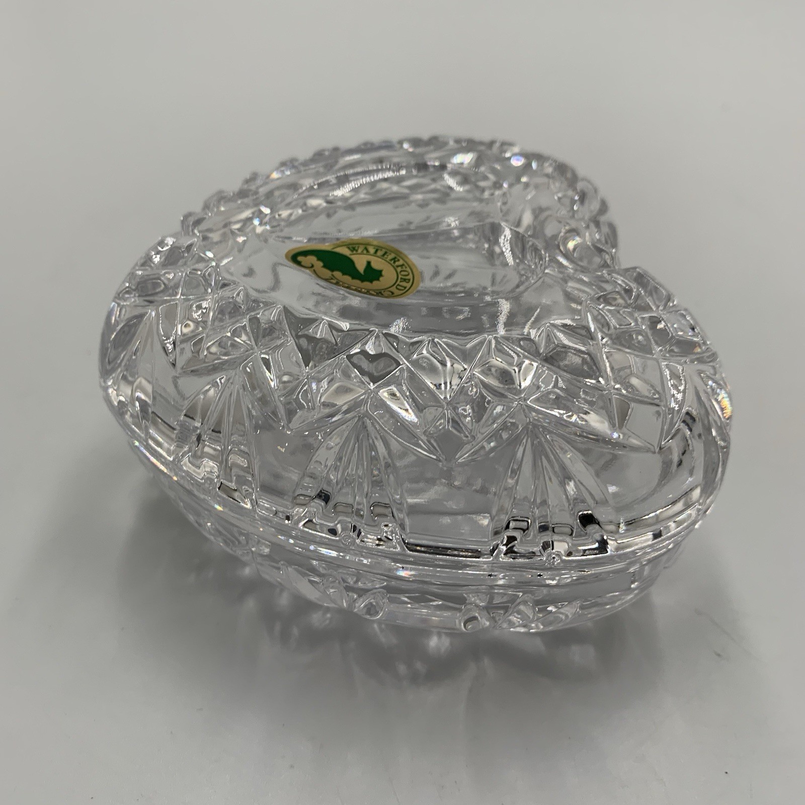 Waterford Crystal With Love Heart Shaped Covered Trinket Box NEW w/ Box