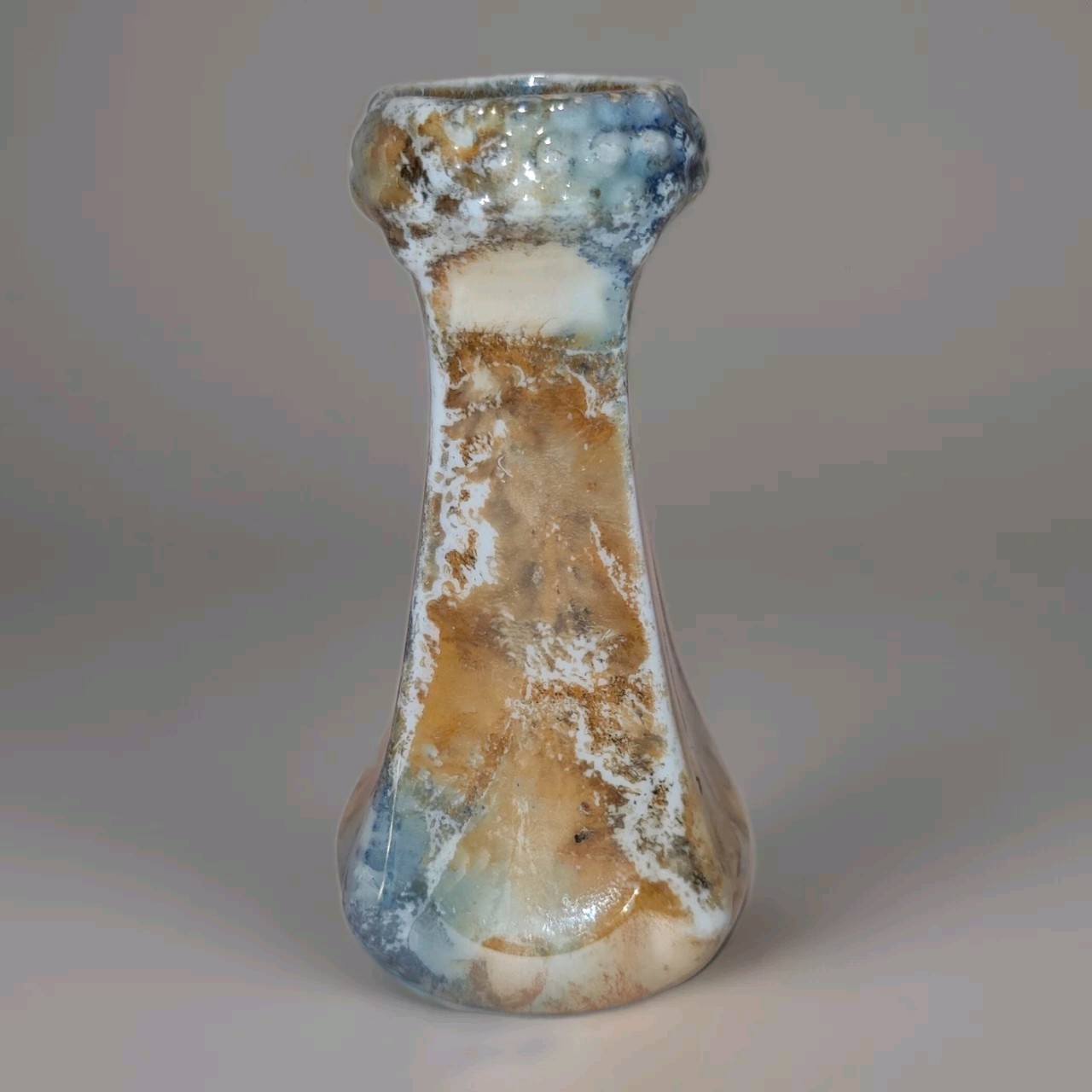 Arabia Finland AAA Vase Ceramic Small Marble Luster Glaze Marked 1928-1932 VTG