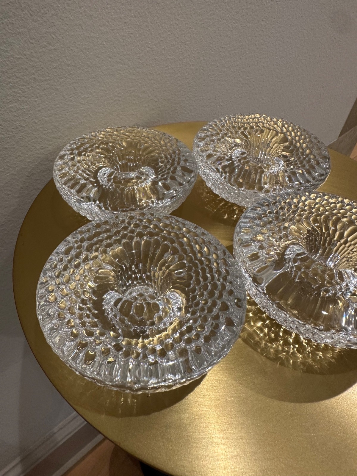 Rosenthal 4 x Candle Stick Holders Bubbled Glass 3″