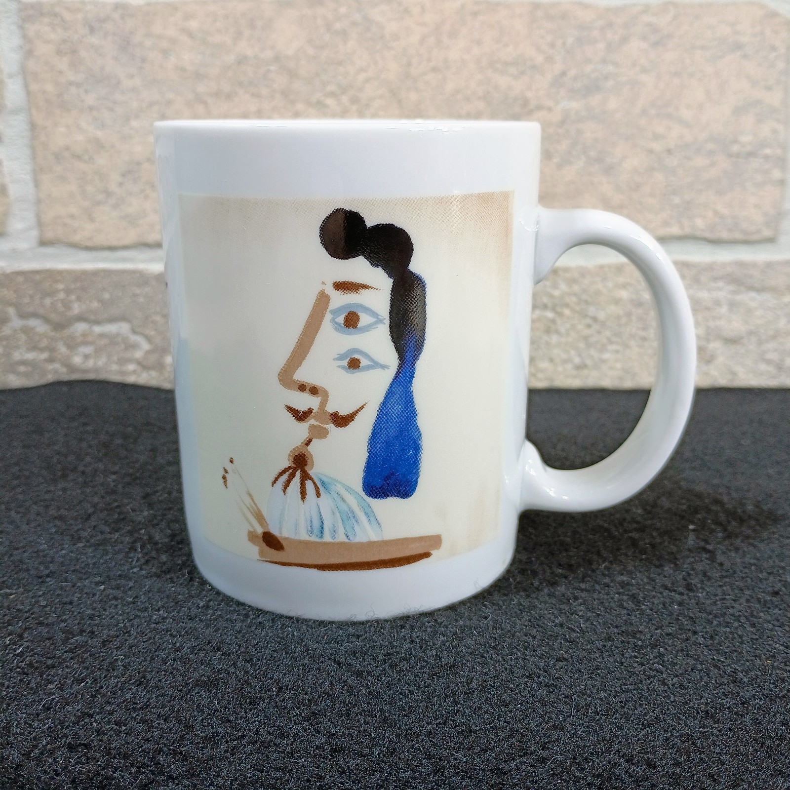 Vintage 1994 Picasso Abstract Face Art Mug MBI NYC Taiwan White Ceramic Coffee