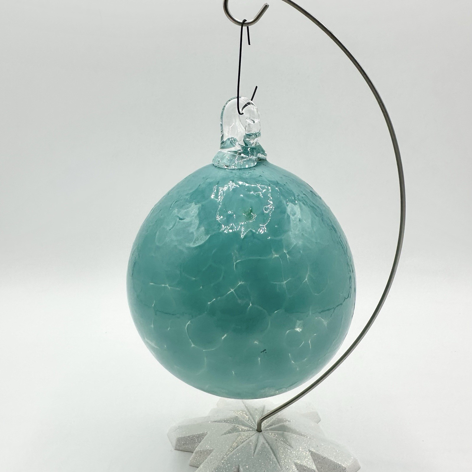 Handblown Art Glass Blue Hanging Orb Ornament Witch’s Ball Boise ID USA