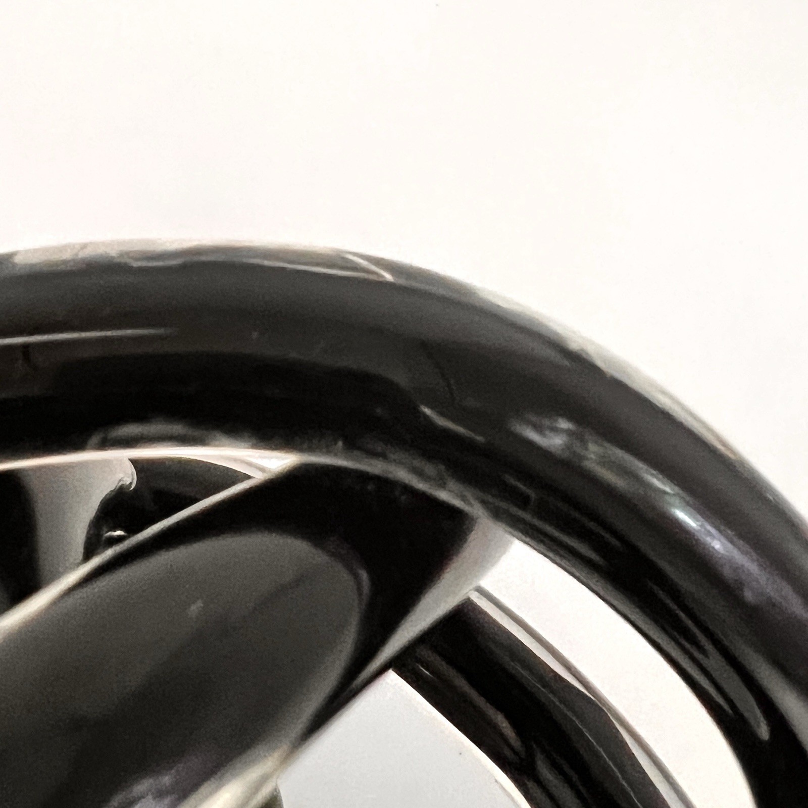 Handblown Glass Twisted Knot Art Black Sculpture Orb Ball Sculpture 2 lbs, 5.5”
