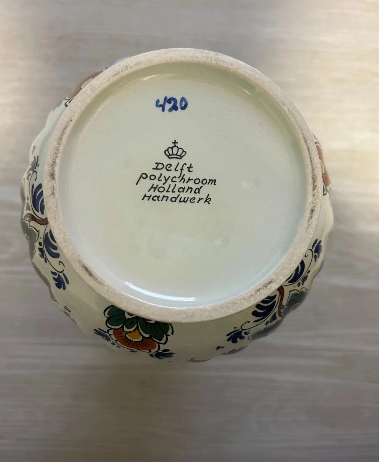 Delft Hand Painted Vase – Vintage Vase – Handmade
