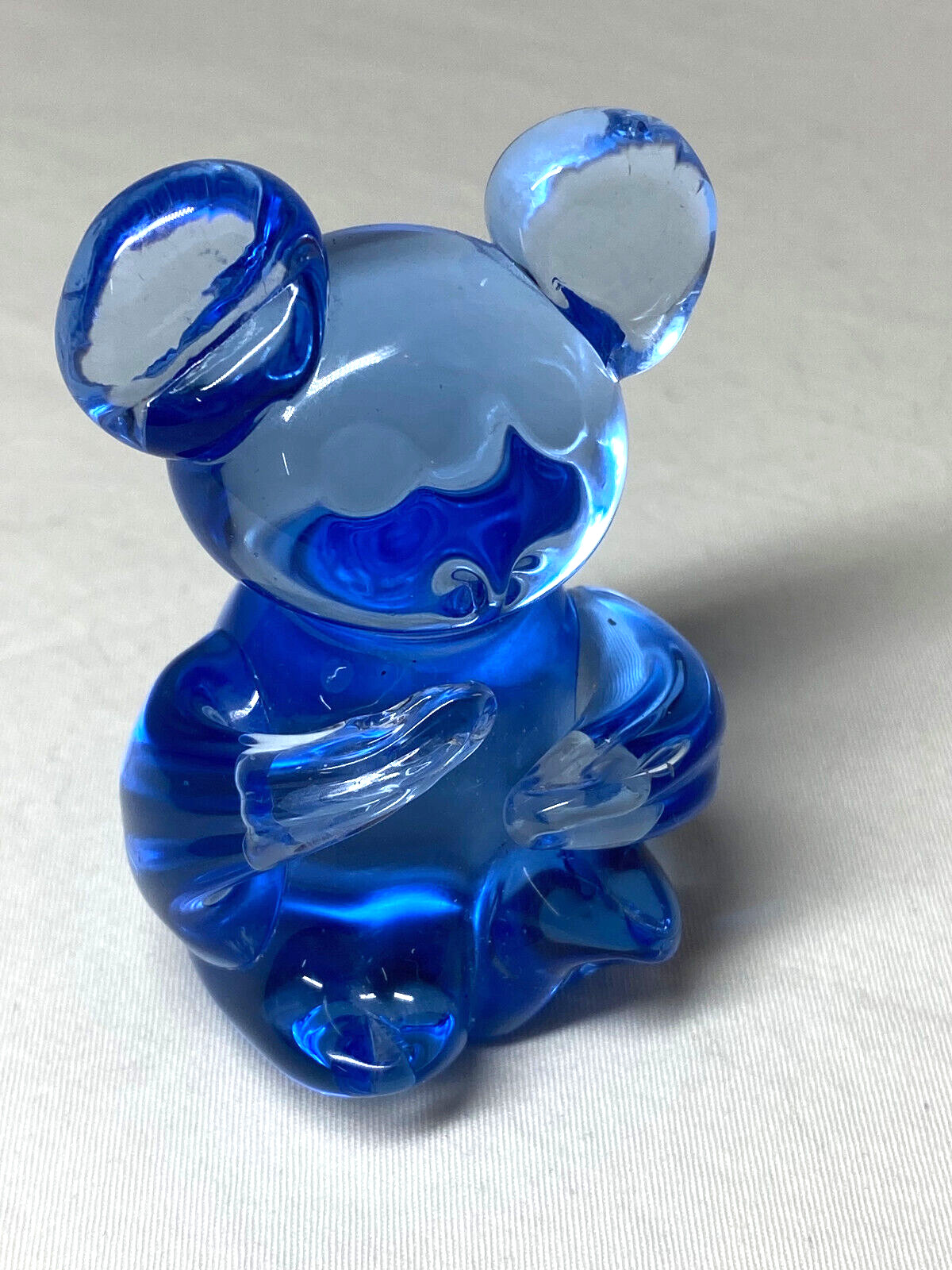 United States Commemorative Fine Art Gallery BLUE Glass BEAR 3”