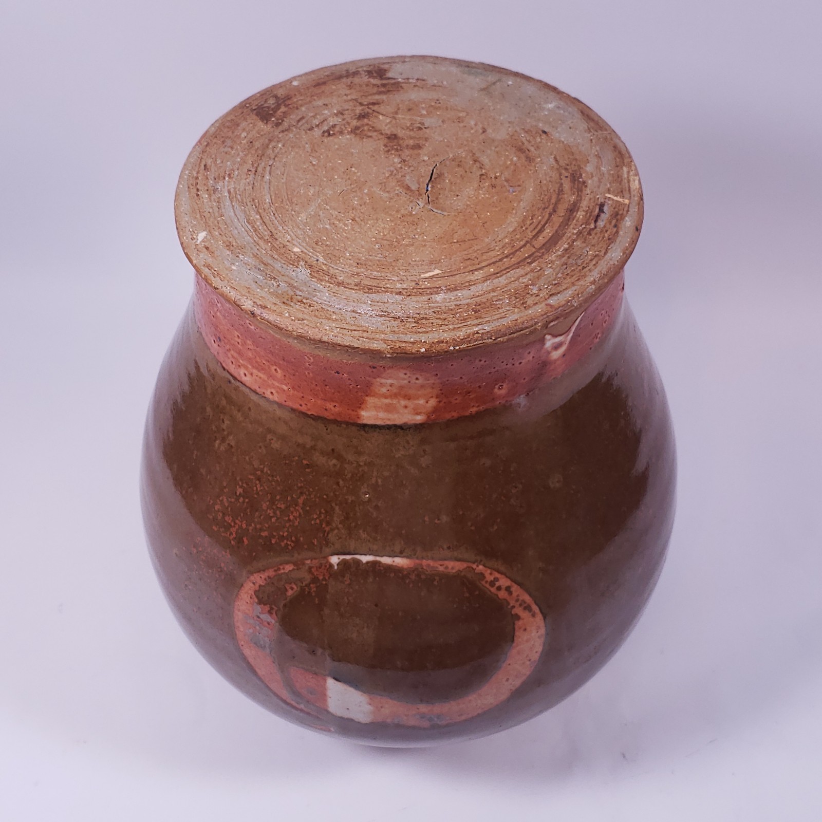 Vintage Japanese Oriental Ouroboros Snake Studio Pottery STONEWARE VASE PLANTER