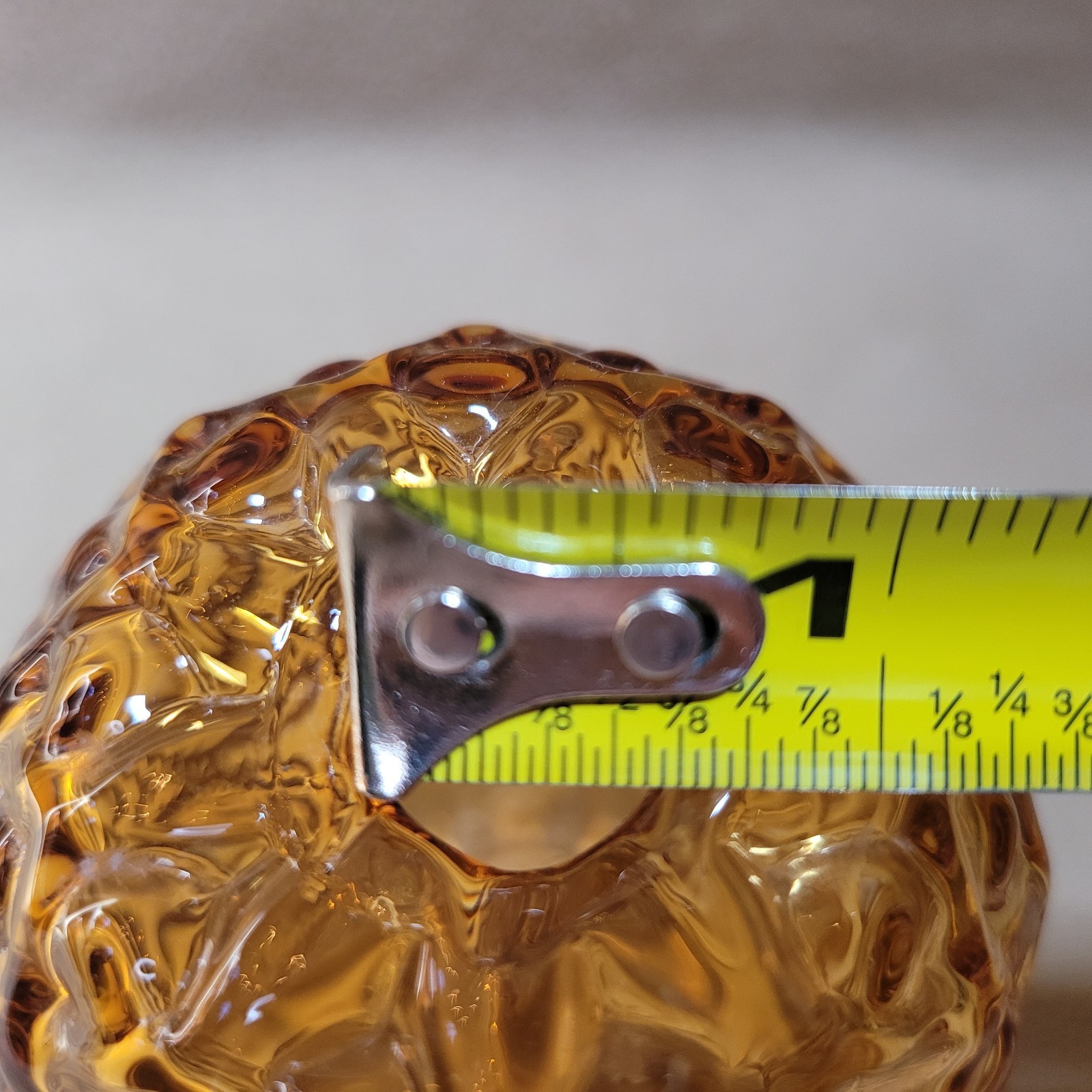 VTG Fenton Pineapple EGG 3 Toed Footed Amber Honey Hobnail Textured Art Glass