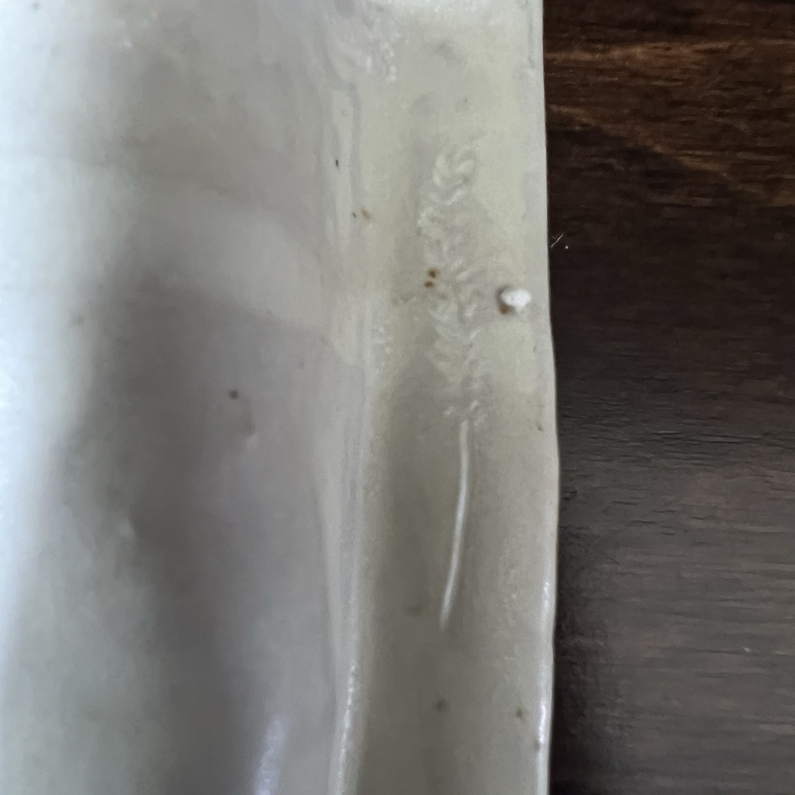 Studio Art Pottery Wall Pocket 7 3/4 x 3 3/4 inches Blue Creamy-white