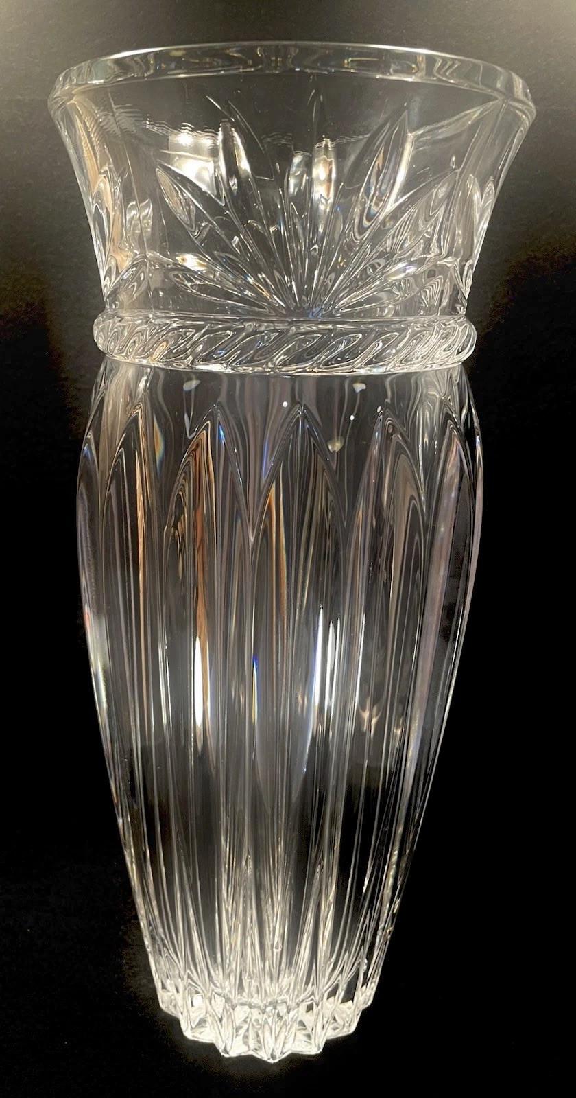 VTG Cristal d’Arques Romana Crystal Vase 11.5” France 24% Lead Cut Glass