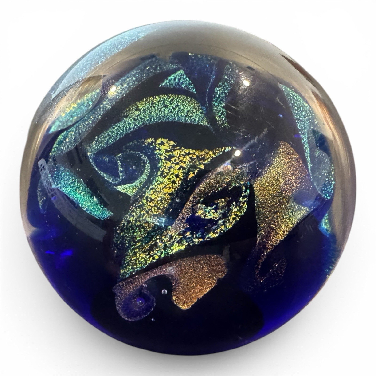 3” Glass Eye Studio # 20 Northern Lights Glass Paperweight