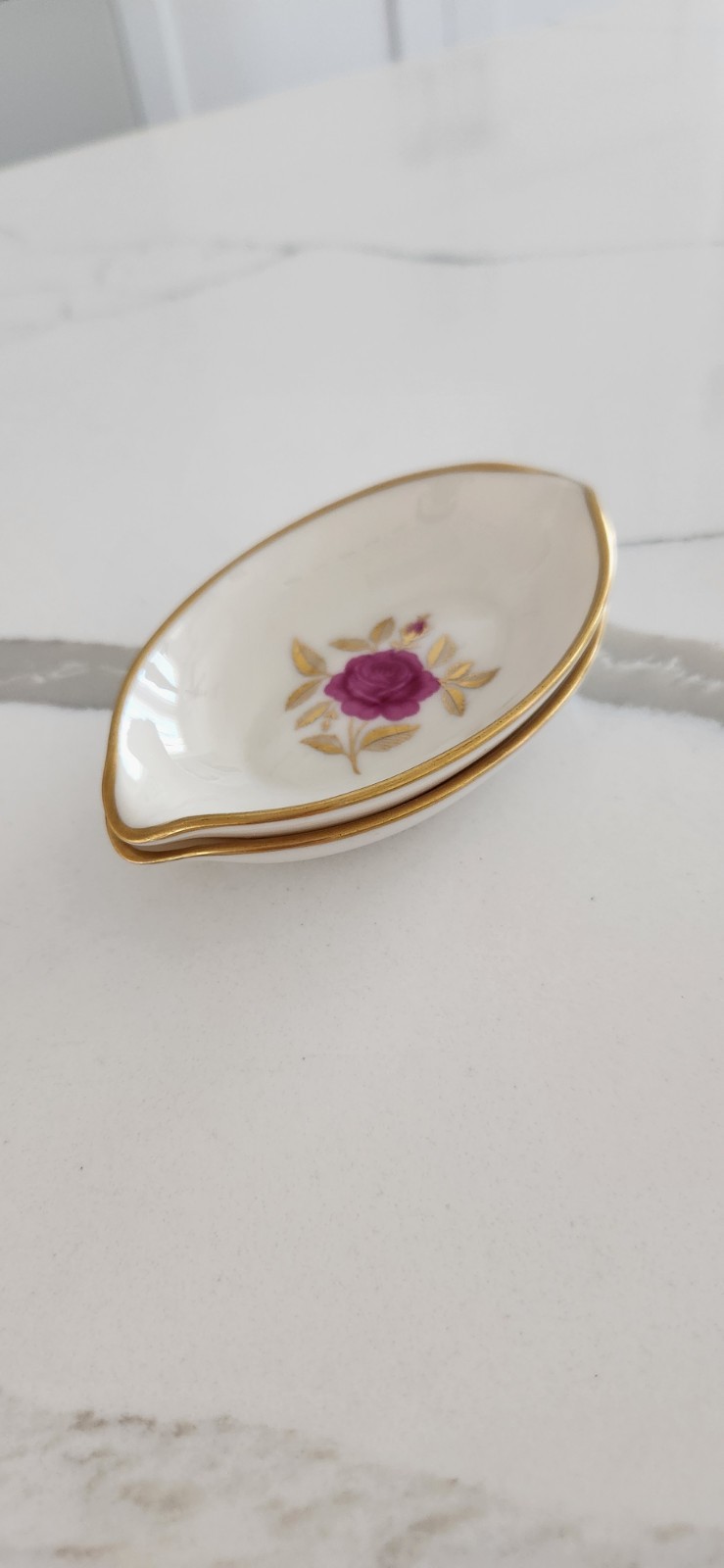 Rare Vtg Lenox Rhodora Roselyn individual open salt dishes, Butter, Lemon