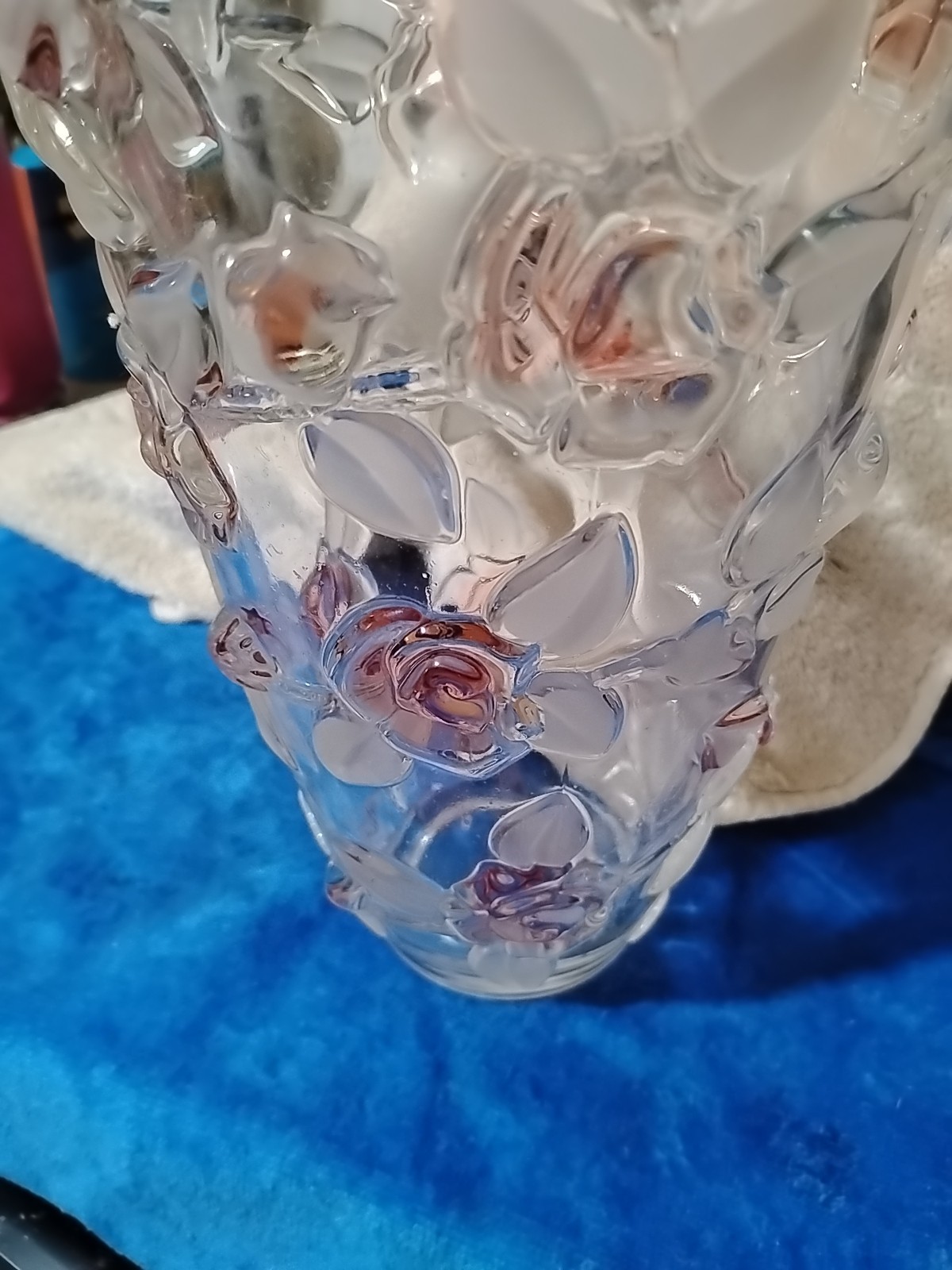 Mikasa Bella Rosa Pink Frost Crystal Vase 9.5″ Germany