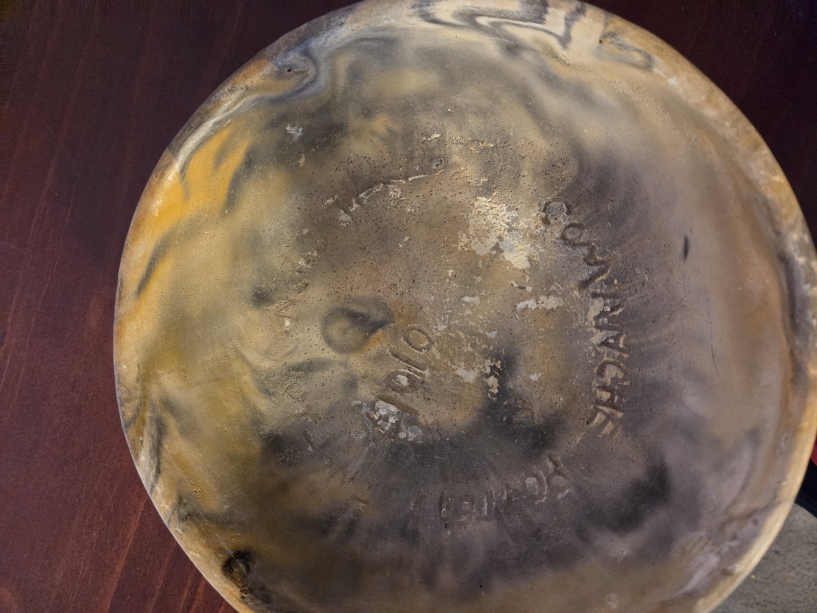 Black And Yellow Feather Glazed Comanche Pottery Planter Name And Patent Number