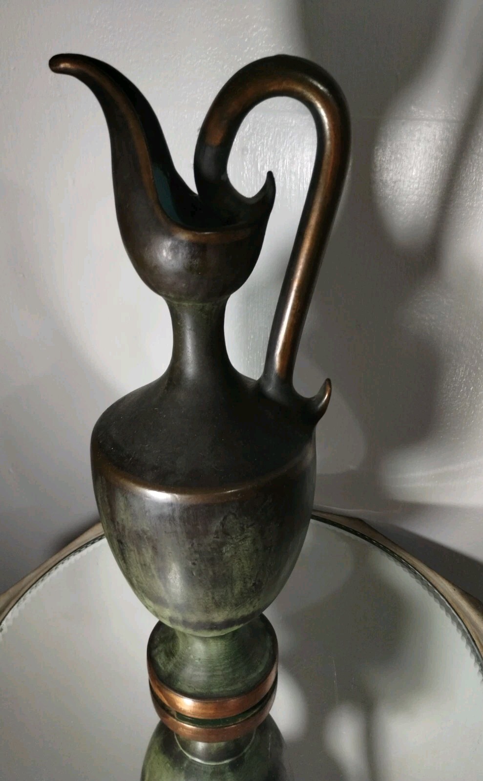 Antique – Mid Century Potter Art Oinochoe – Ewer -Vase 14″X5″