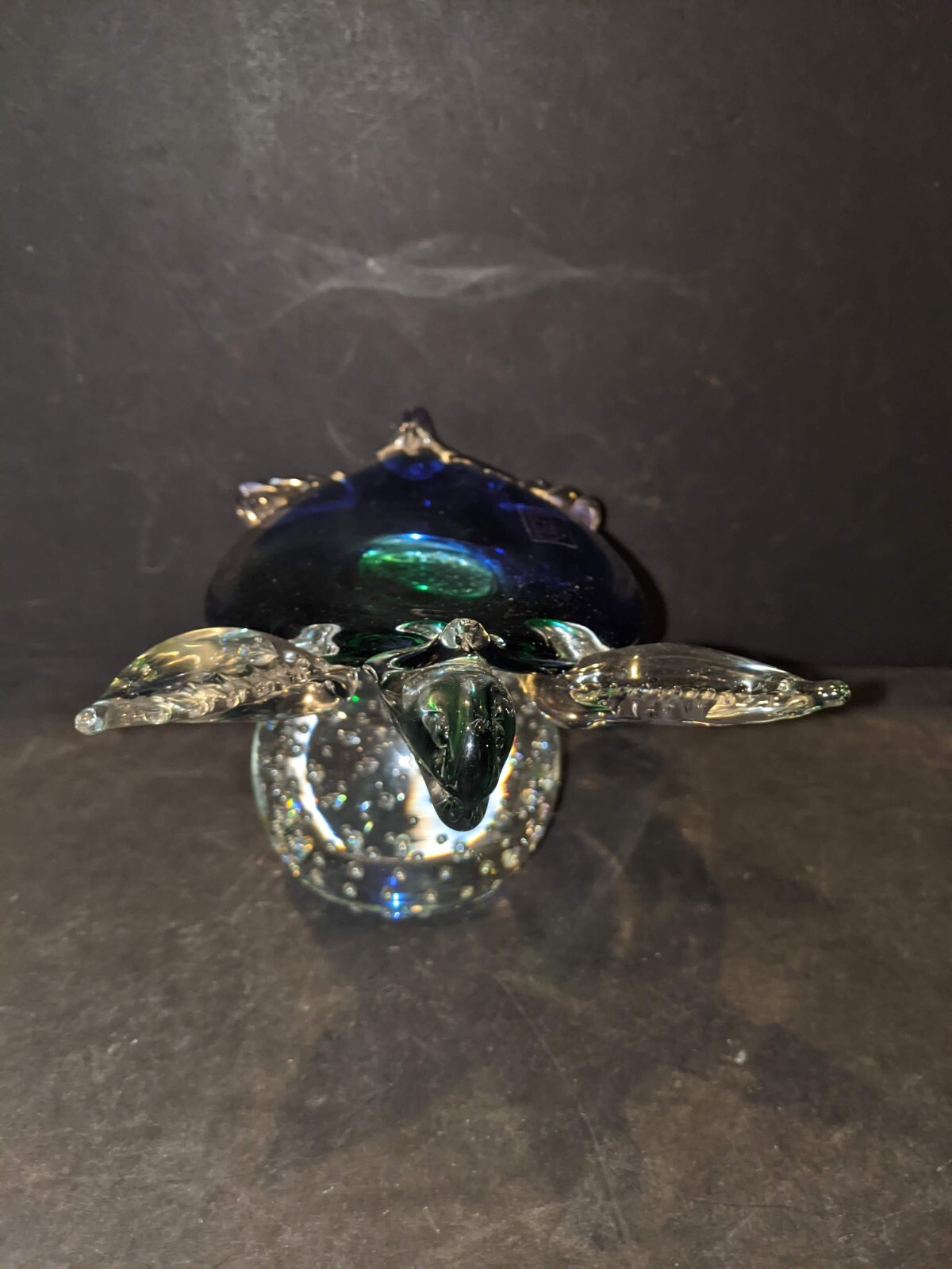 Oggetti Murano Turtle Tortoise blown glass paperweight figurine approx 4″H × 8″W
