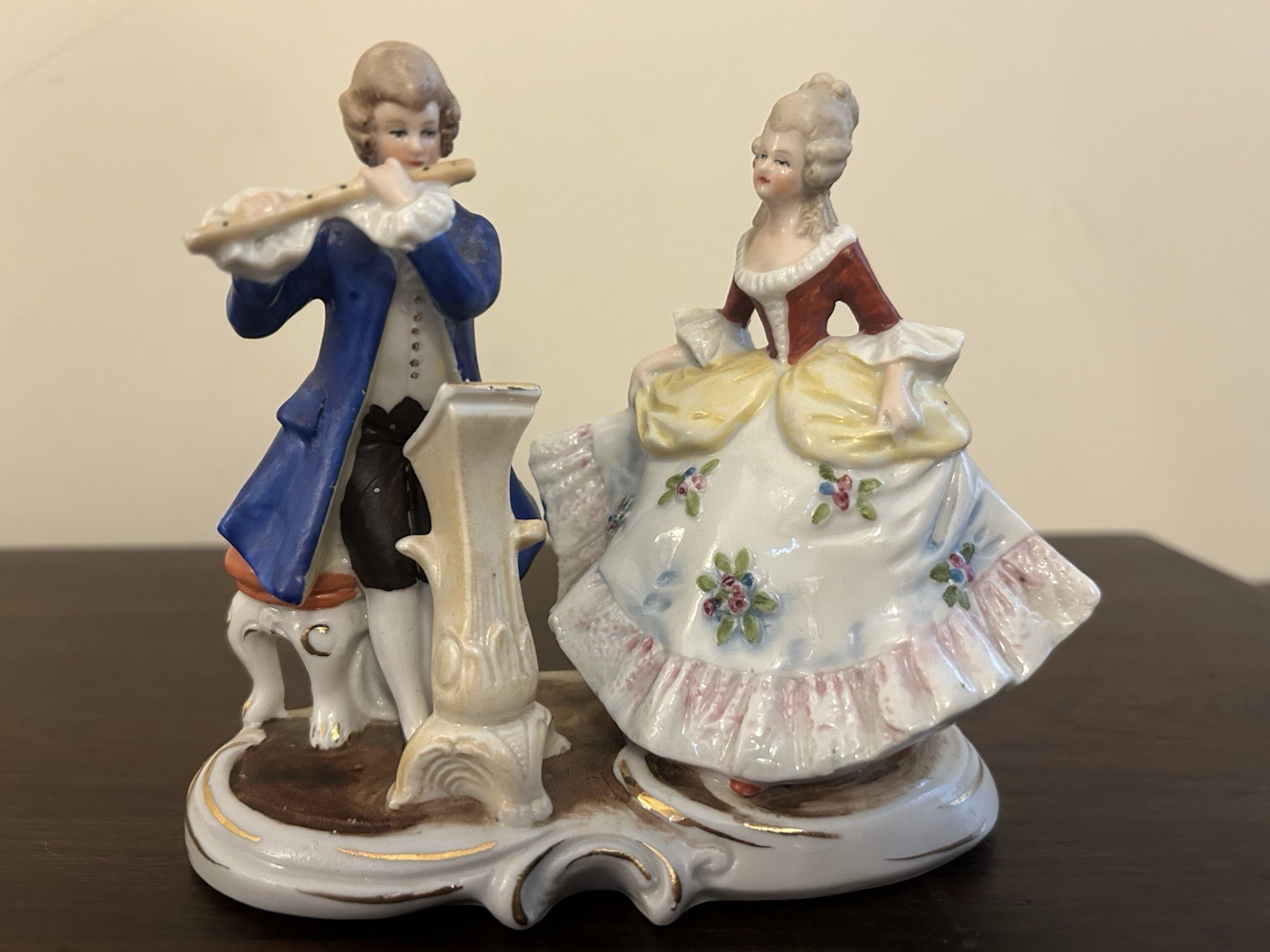 Antique German marked Porcelain Figurine Music Flute Bridgerton Gräfenthal?
