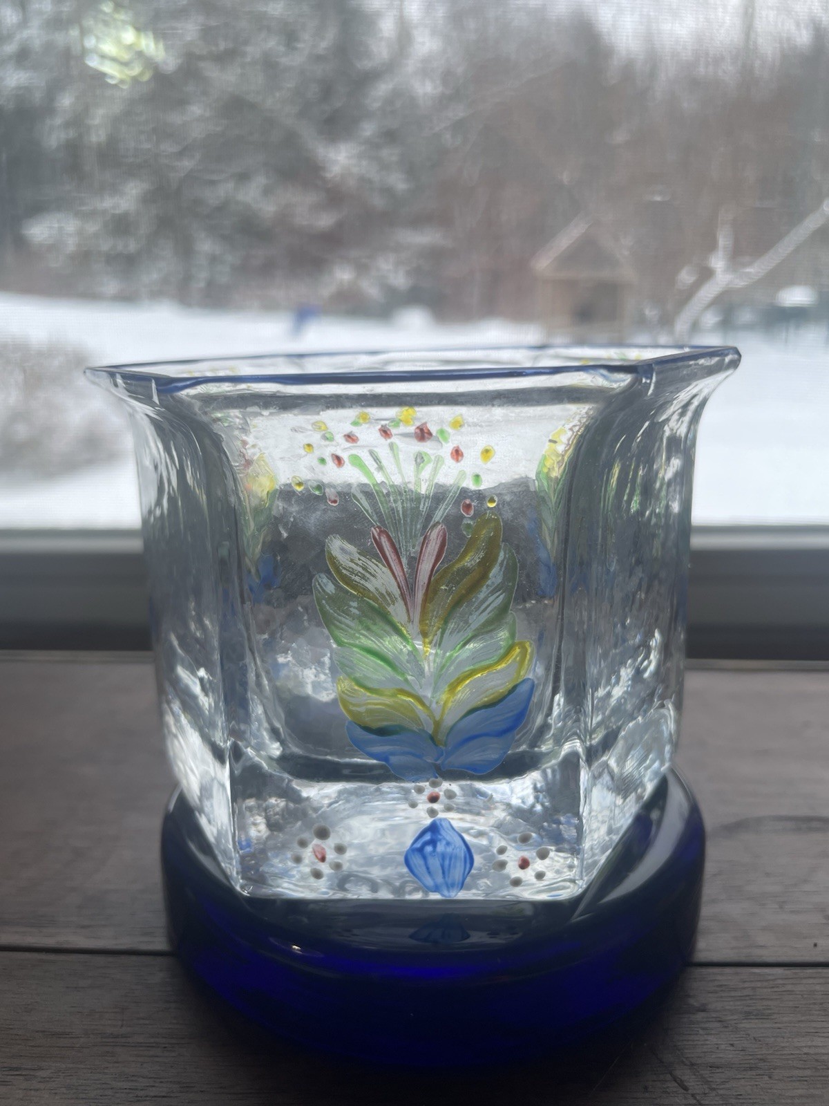 Sea of Sweden Kosta Boda Rune Strand Candle holder/vase hand painted signed