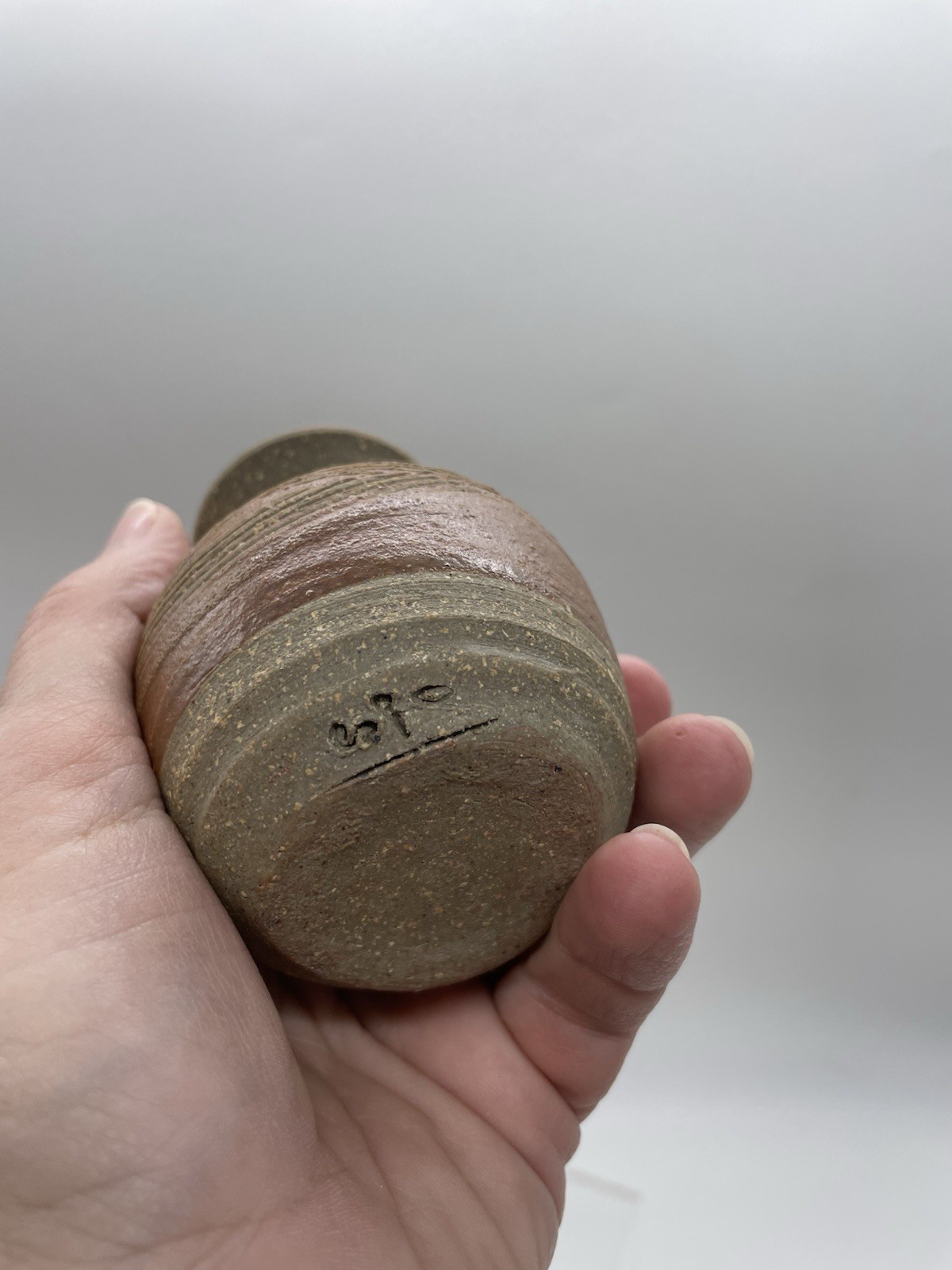 Mini Small Studio Art Pottery Clay Vase Retro Handmade Brown Glaze – SIGNED