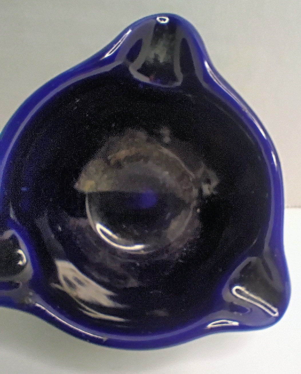 Vintage West German Pottery Personal Ashtray Blue Green Mid Century Modern 233