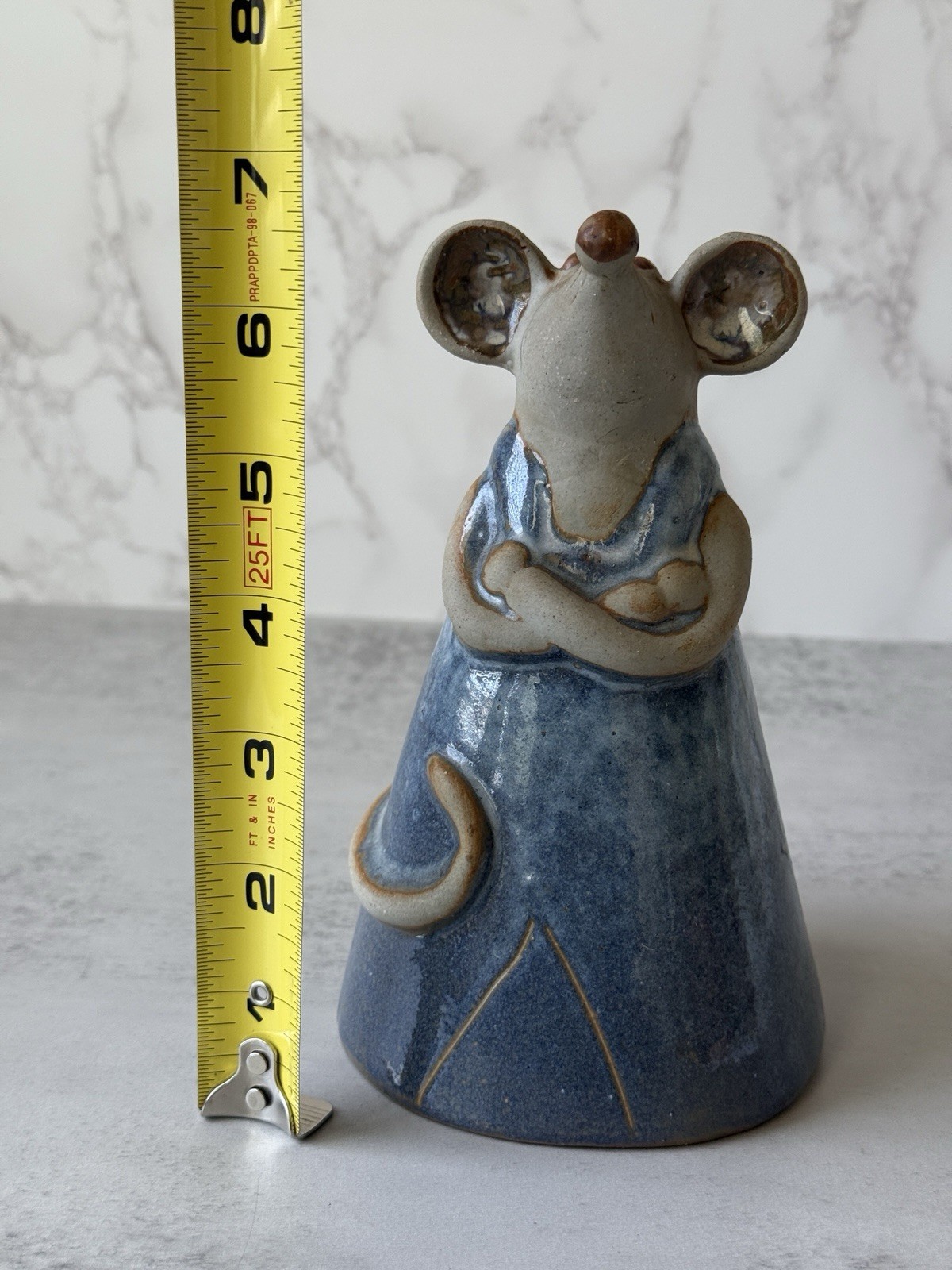 Vintage Scandinavian Pottery Mouse 7” Statue Figurine Stoneware