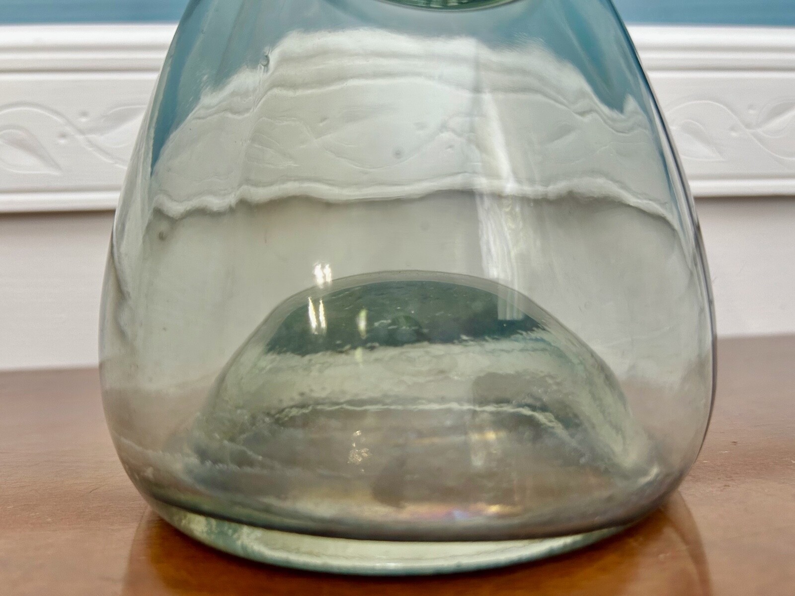 Vtg Holmegaard Denmark Smoke Gray Glass Bottle Carafe viking Medallion MCM