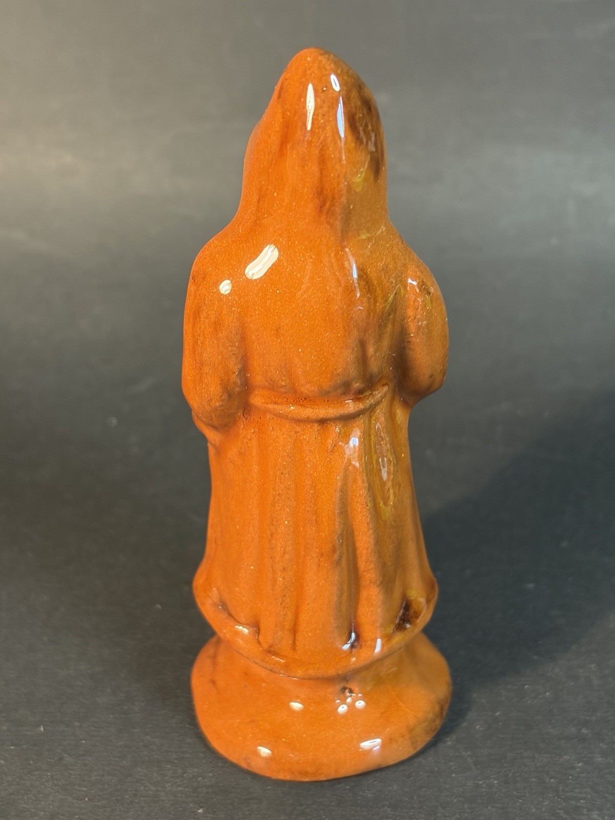 L. Breininger Pottery Redware Santa Belsnickel Christmas Figurine 4.25” 2001