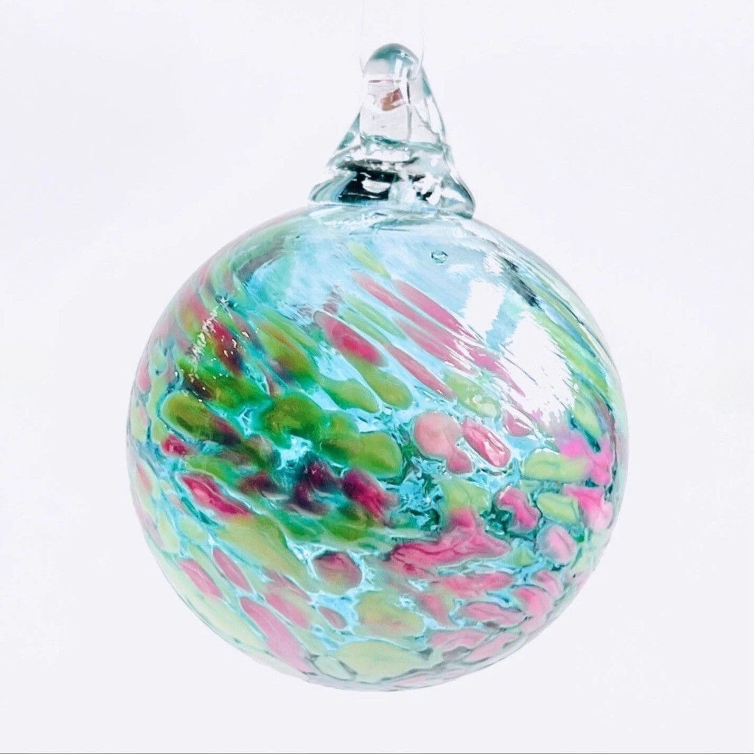 SET LUKE ADAMS MONET INSPIRED SQUAT GLASS PUMPKIN & ORNAMENT‼️FREE SAME DAY SHIP