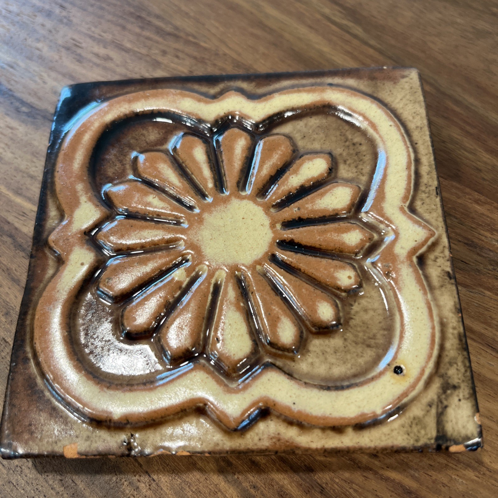 Moravian Pottery Tile Flower 2017 Bucks County 4 In By 4in The Tileworks