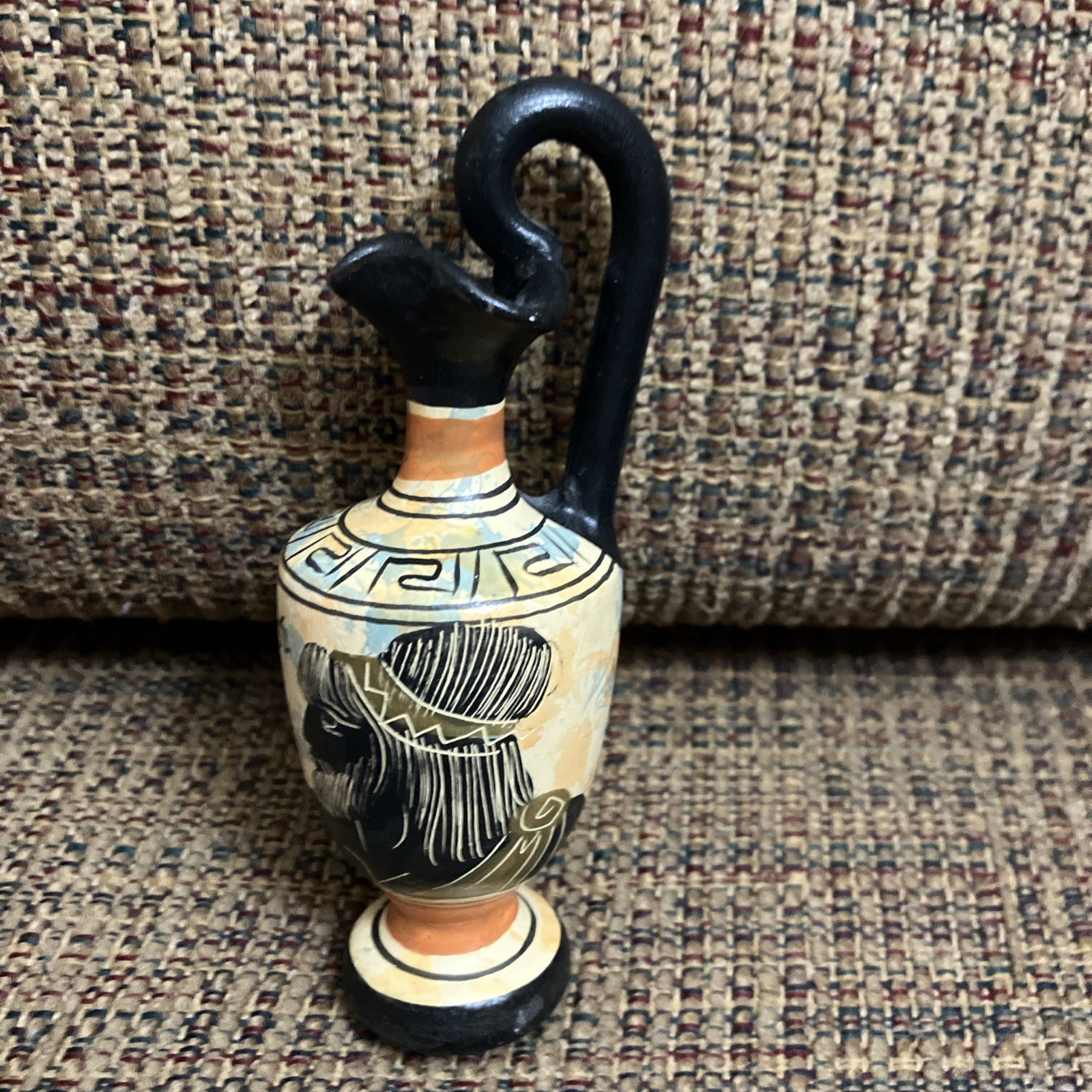 Vtg Replica of Greek Pottery Vase Handmade 4.5”