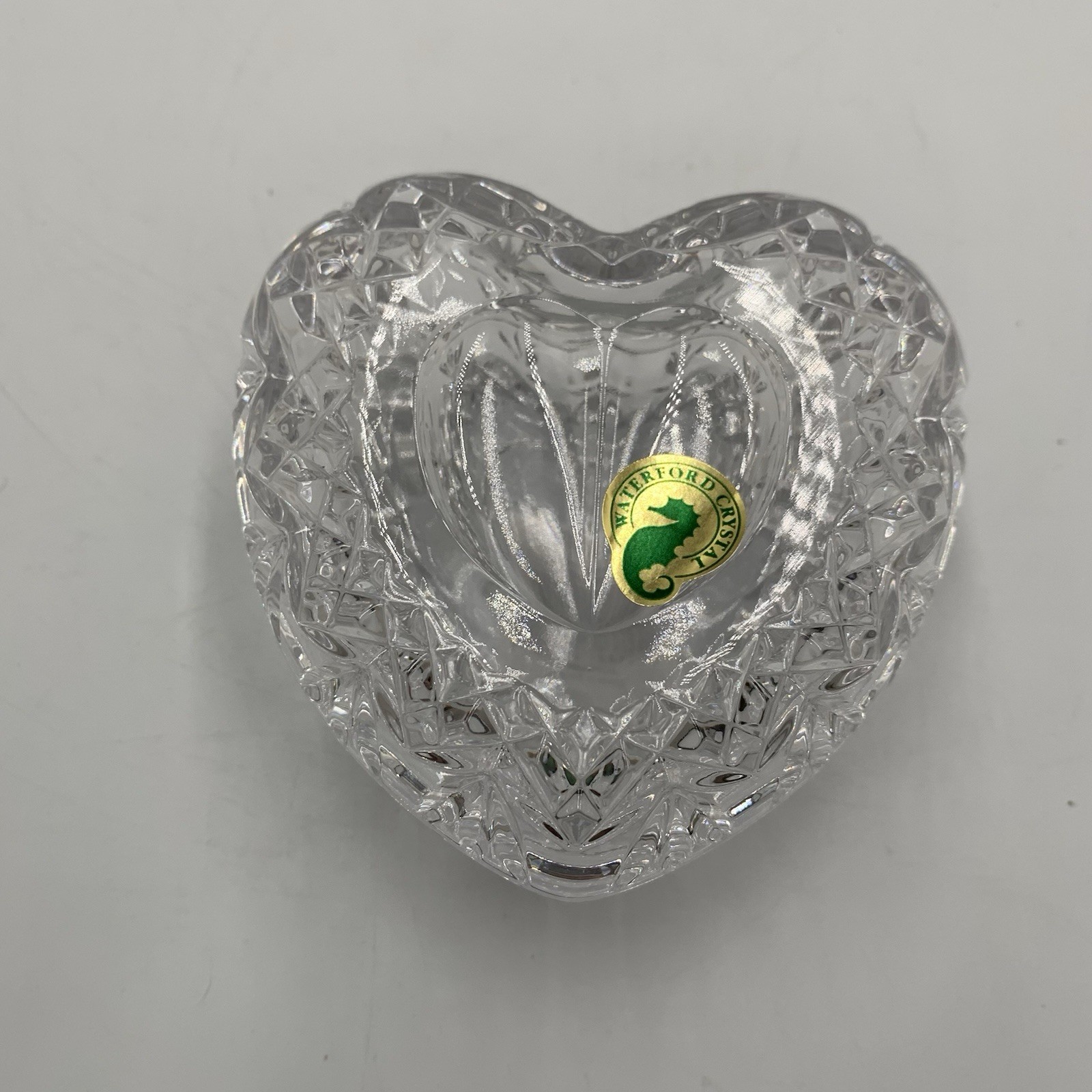 Waterford Crystal With Love Heart Shaped Covered Trinket Box NEW w/ Box