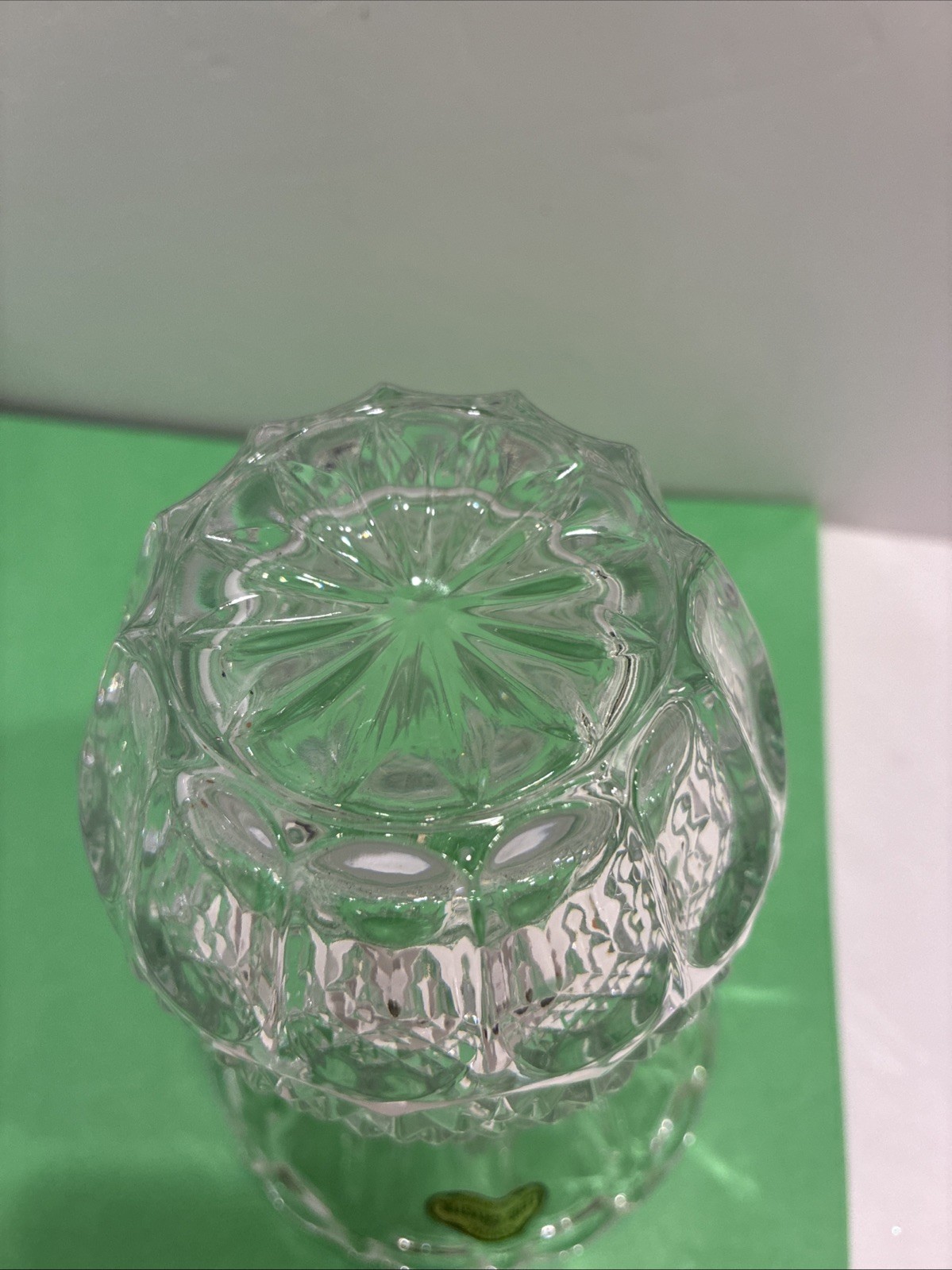 Beautiful Vintage Japanese Lead Crystal Textured Vase – Heavy! 6.5 in