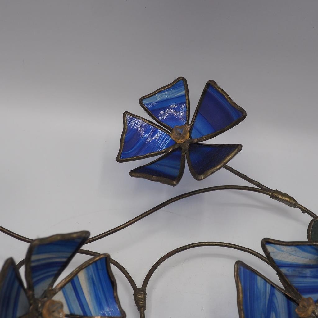 Handmade Stained Glass Art Flowers Table Accent or Wall Hanging
