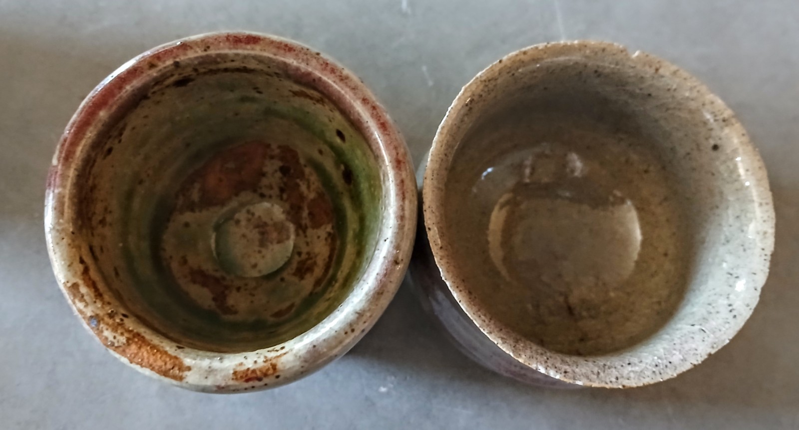 Lot of 4 Studio Art Pottery Planters Vases Signed Succulent Air Plant Green Blue