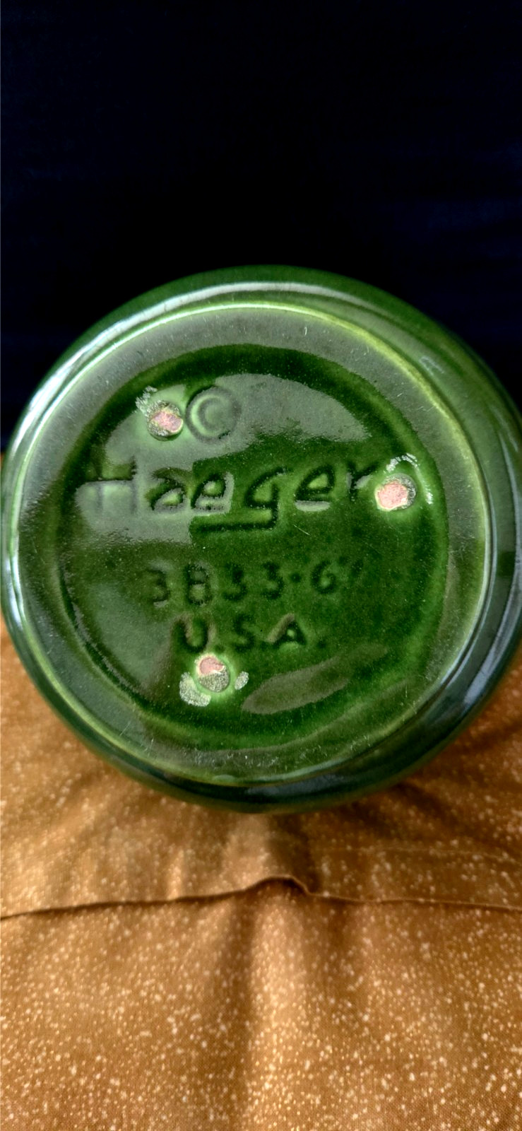 Haeger USA #3833 MCM Dark Green Round Planter