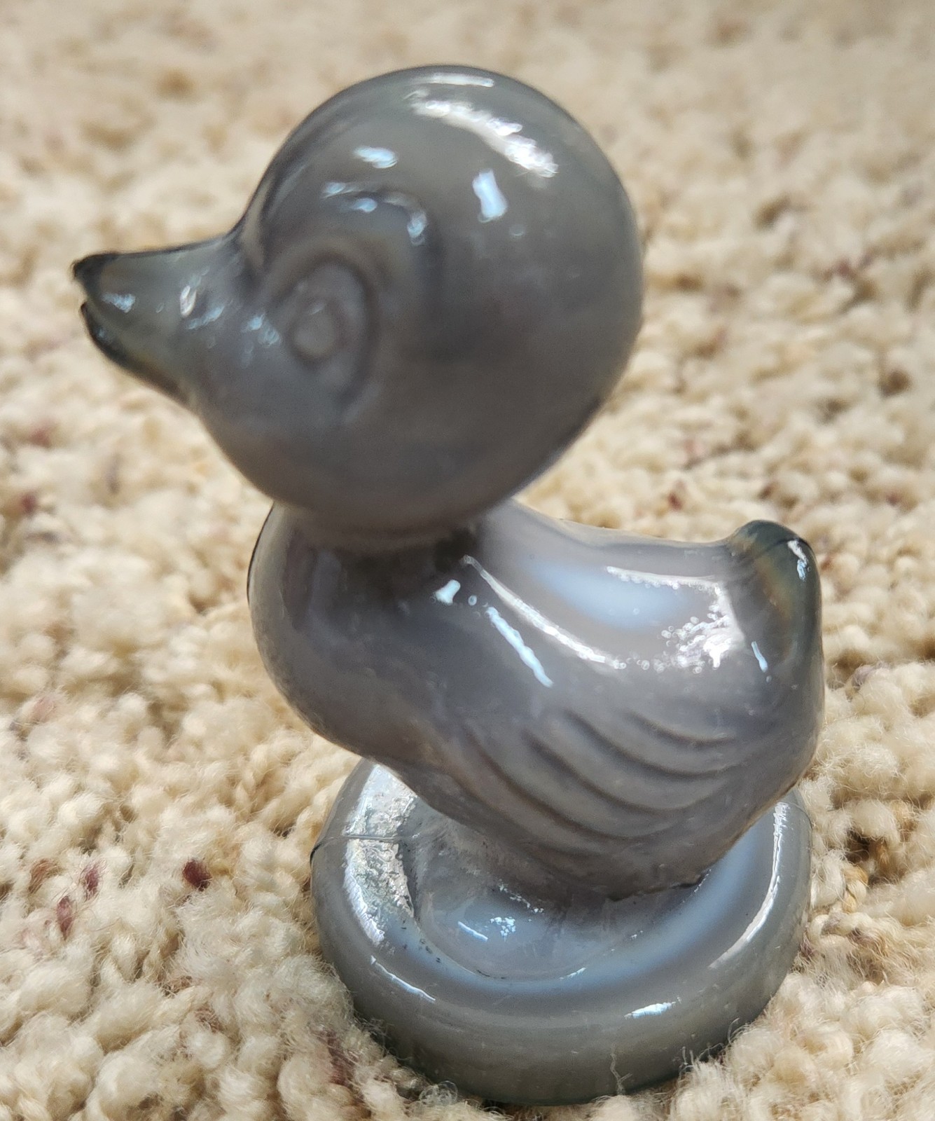 Boyd Art Glass DEBBIE THE DUCK #17 Violet Slate 2-3/4″ Figurine 1-9-1984 #1