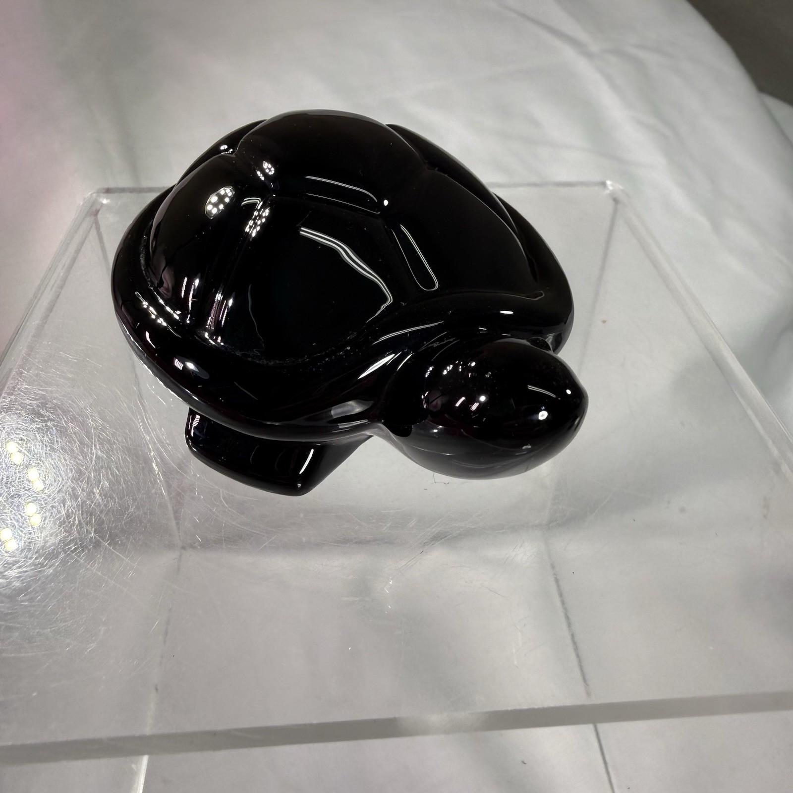 Viking Art Glass Black Dog Black Turtle And Black Puppy Small Figures READ Desc.
