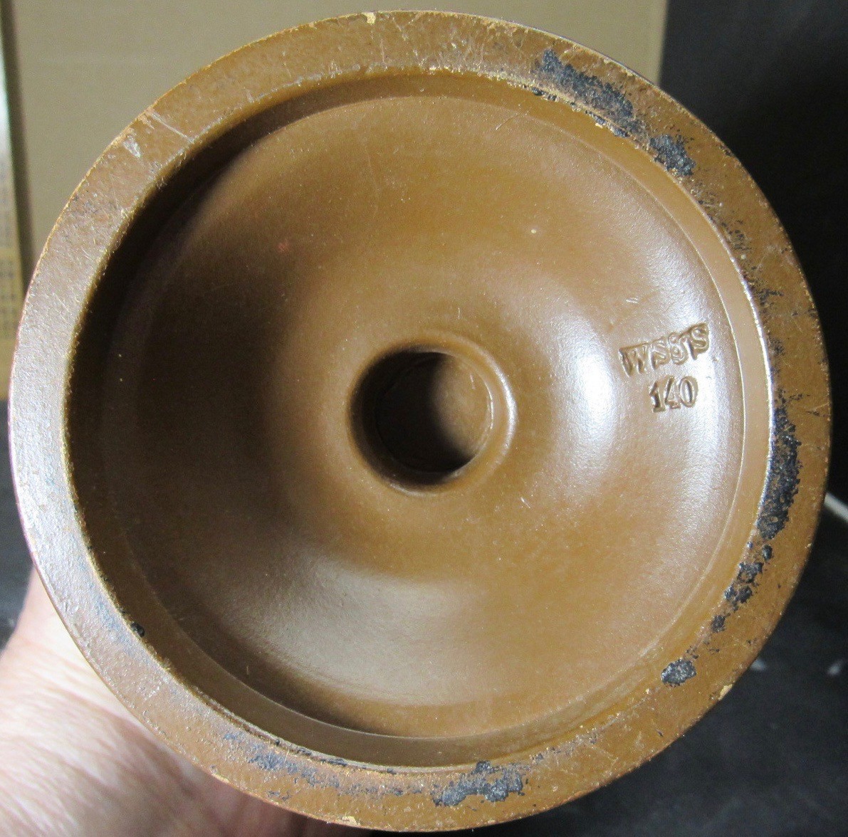 Wilhelm Schiller & Sons Brown Red Vase Urn with Relief designs 13.5 inches