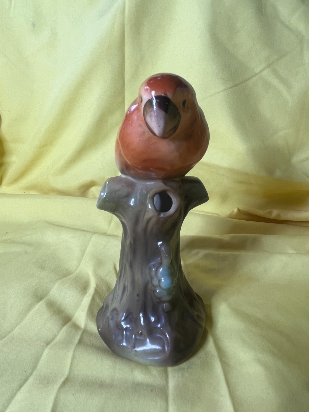 6″ Parrot Spill Vase / Flower Frog – Made in Czechoslovakia – c.1930