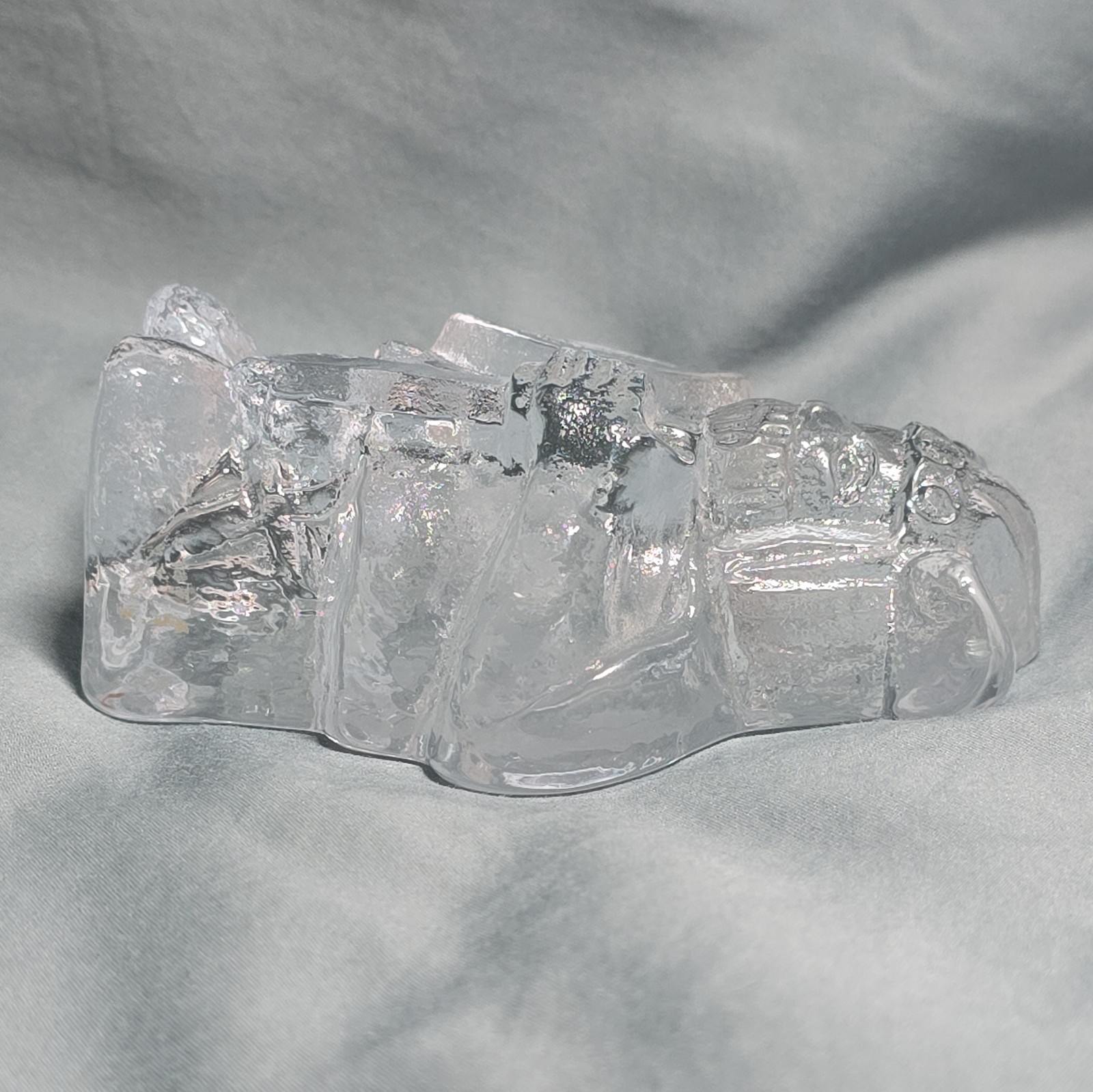 Vintage Magnor Glass Norwegian Viking Warrior Paperweight / Figurine Norway