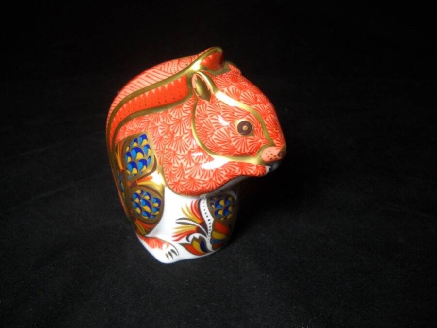 Royal Crown Derby Squirrel Imari Paperweight/Figure Excellent