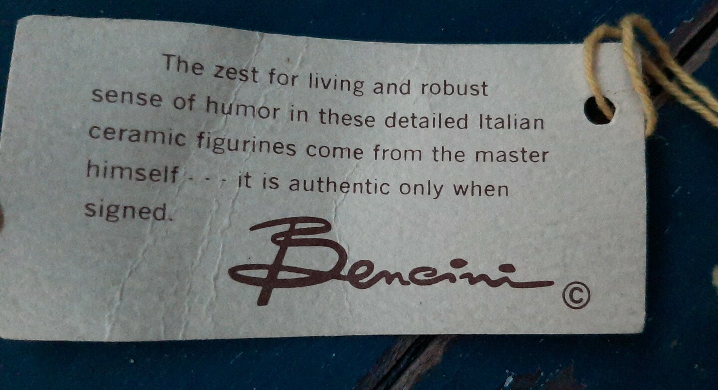 Vintage 12″ T Bencini Skier Figurine Statue – Signed Italy W/Tag