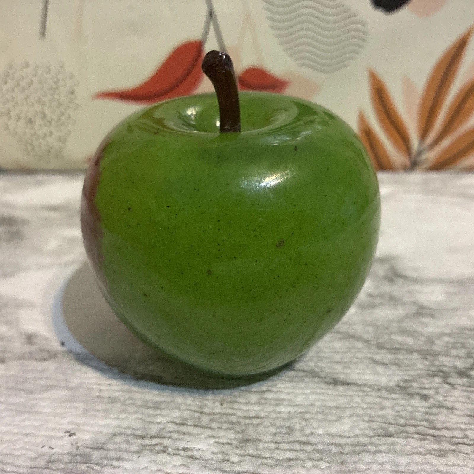 Glass Apple From Langham England Green/Red