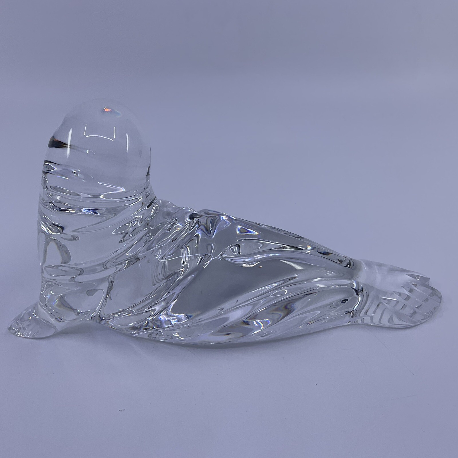 Stamped Waterford Crystal Sea Loin / Large Seal Figurine Desk Paperweight