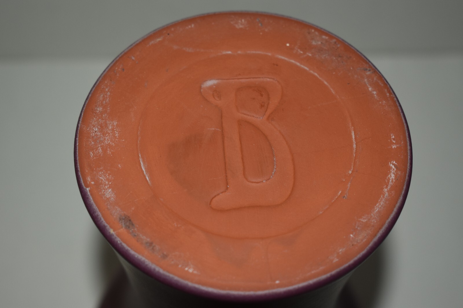 1970s To 1980s Bortner And Bortner Terra Cotta Mulberry Arts & Crafts Style Vase